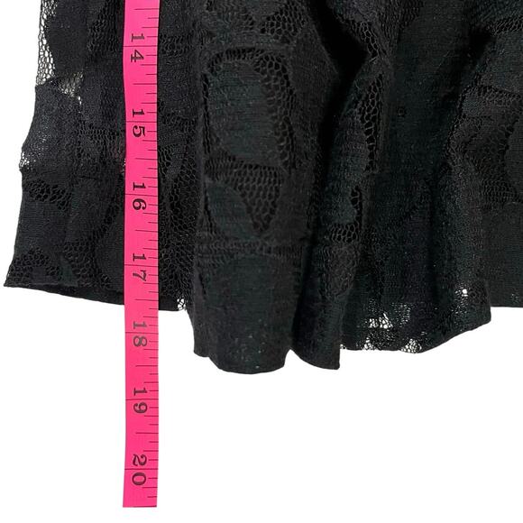Loft Skirt Womens 4P Black Pleated Laced Overlay Tennis Style Back Zip Flirty - Picture 10 of 12